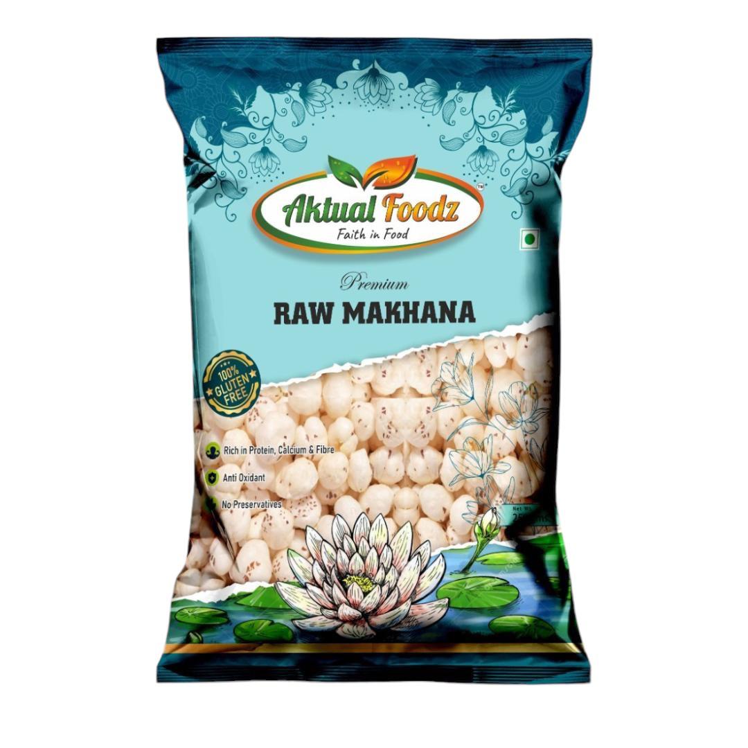 Aktualfoodz premium raw plain makhana(250 grams) ( 5 suta makhana)