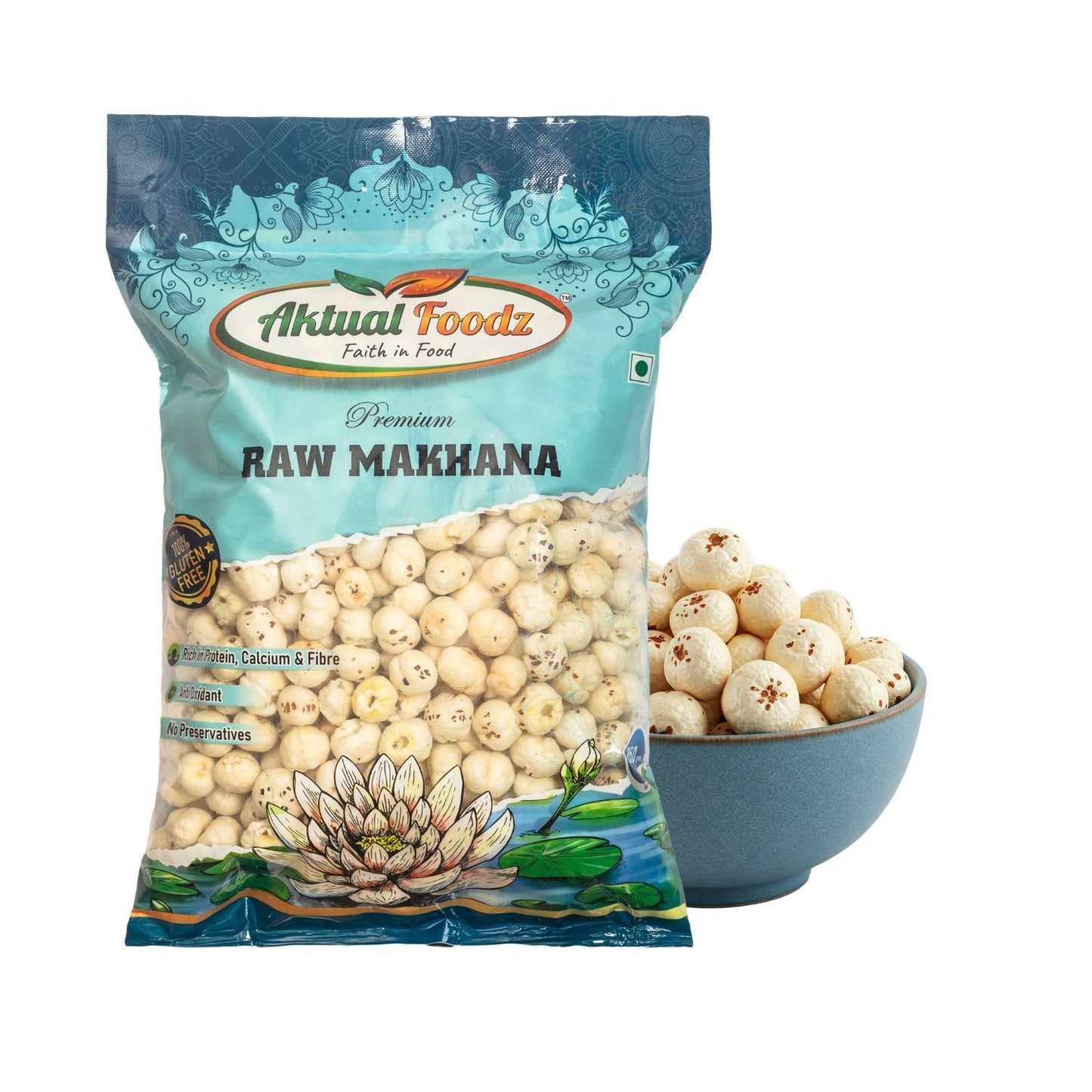 Aktualfoodz premium raw plain makhana(250 grams) ( 5 suta makhana)