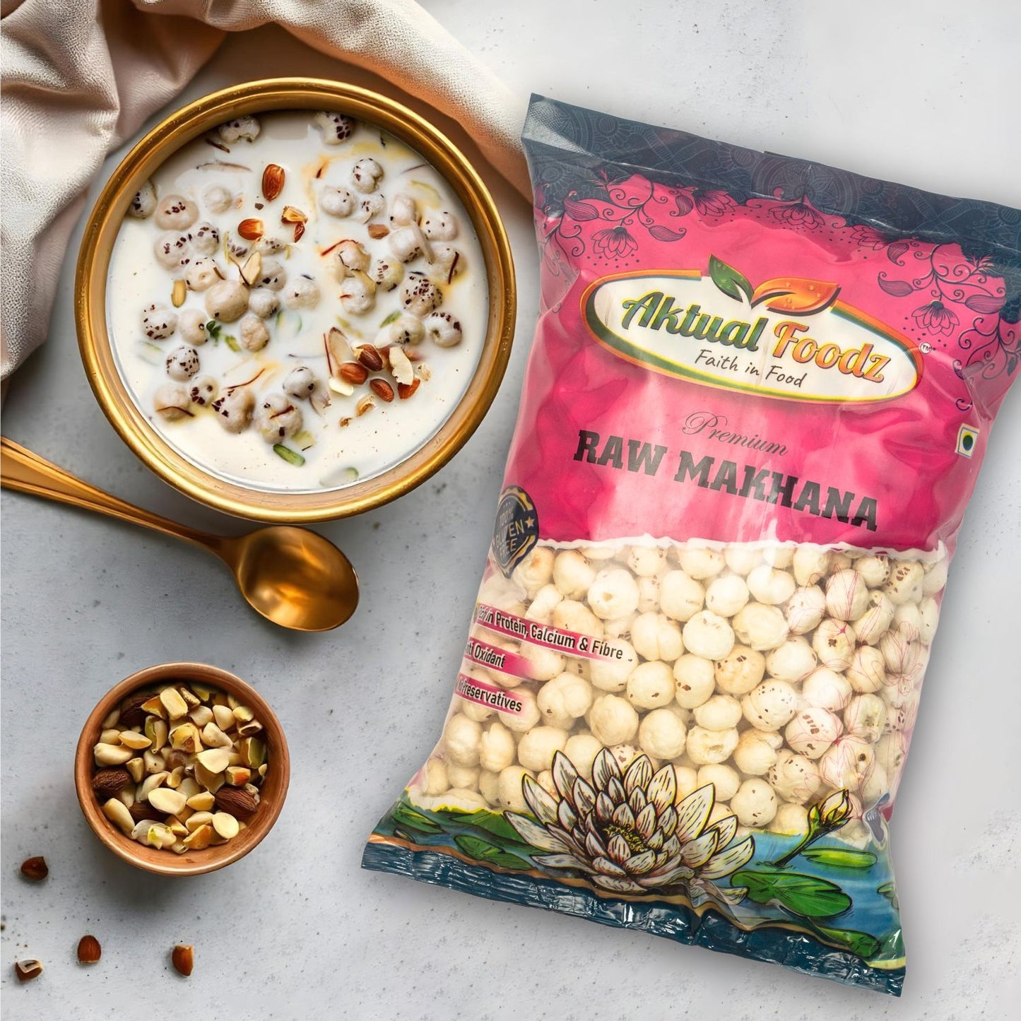 Aktualfoodz Silver raw Makhana (250 grams)( 5+ 6 suta makhana)