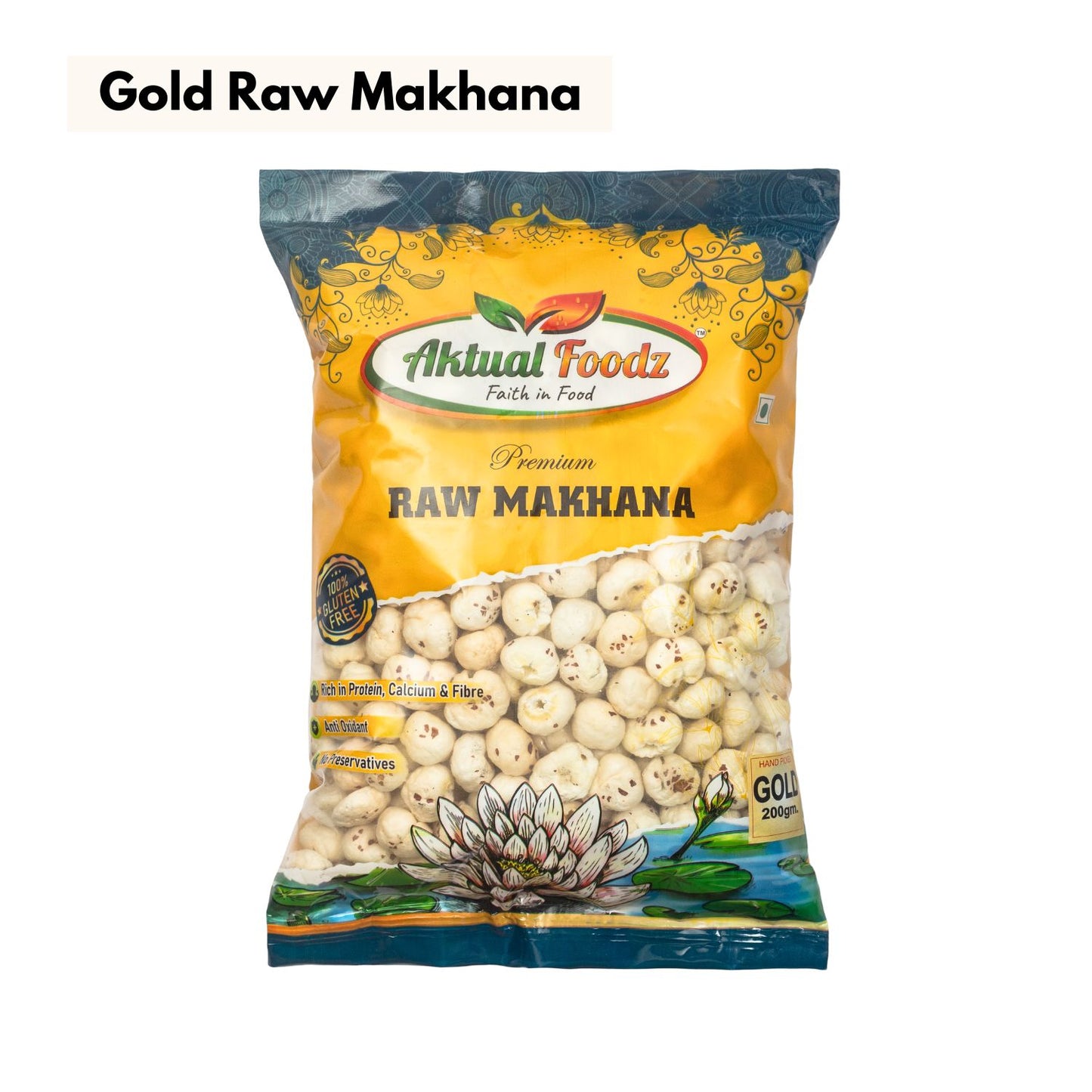 Aktualfoodz Gold  best Raw Makhana (200 grams)( 6+ suta makhana)