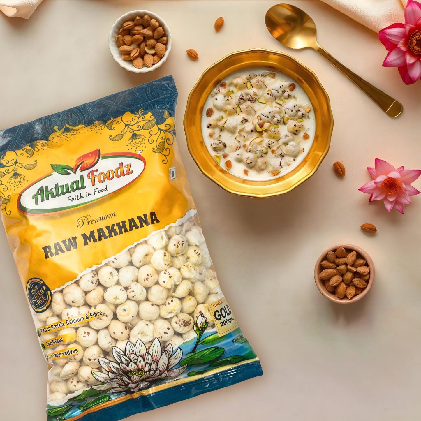 Aktualfoodz Gold  best Raw Makhana (200 grams)( 6+ suta makhana)