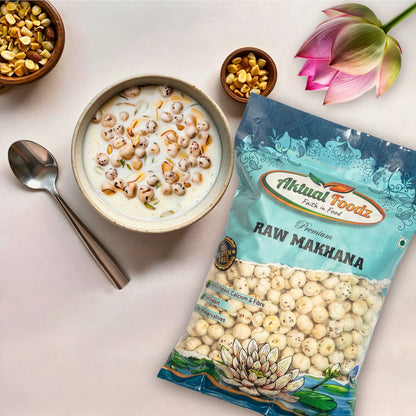 Aktualfoodz premium raw plain makhana(250 grams) ( 5 suta makhana)